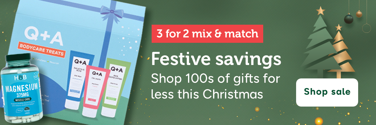 3 for 2. Mix and match. Festive savings. Shop 100s of gifts for less this Christmas. Holland & Barrett Magnesium 375mg. Shop sale. Q+A Bodycare Treats.