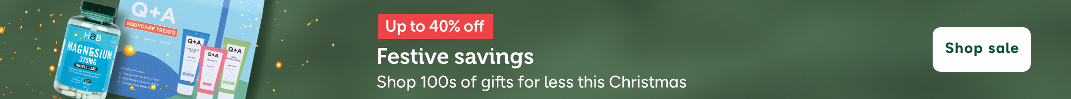 Up to 40% off. Festive savings. Shop 100s of gifts for less this Christmas. Shop sale.