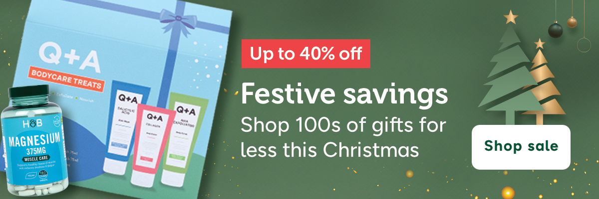 Up to 40% off. Festive savings. Shop 100s of gifts for less this Christmas. Shop sale. Holland & Barrett Magnesium 375mg. Q+A Bodycare Treats. Marine Collagen.