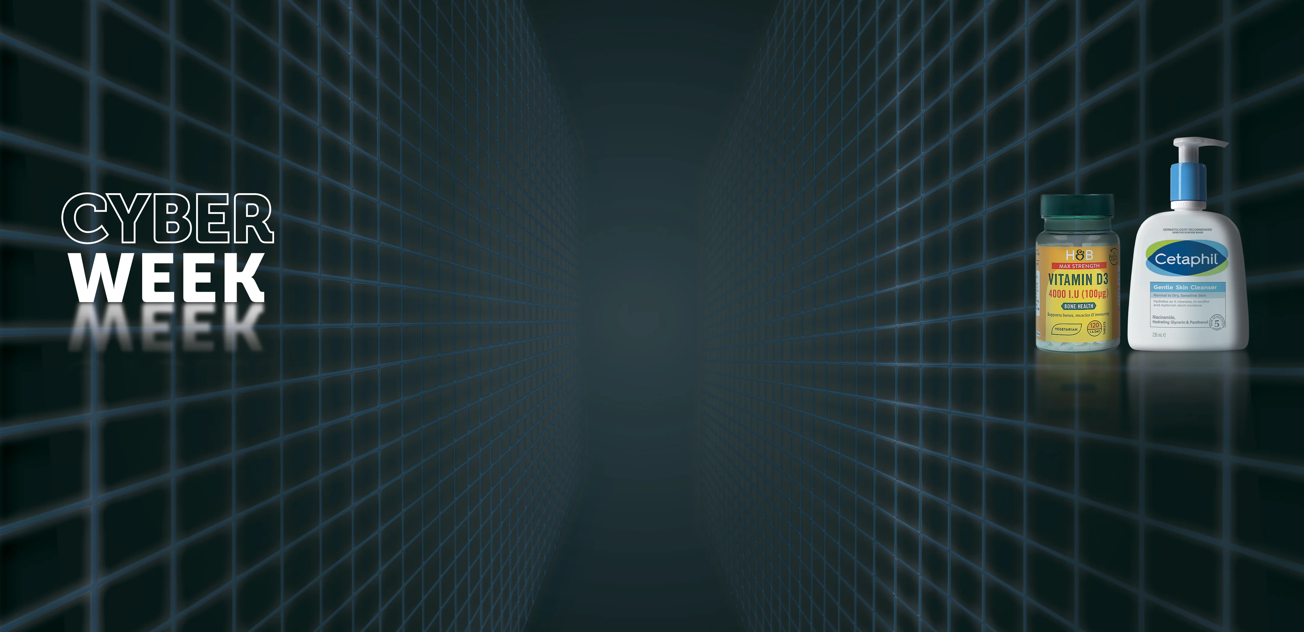 Shop Cyber Week - Holland & Barrett Vitamin D3Tablets & Cetaphil Gentle Skin Cleanser Face & Body Wash