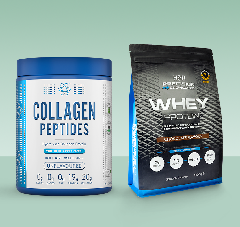 Applied Nutrition Collagen Peptides 300g, Whey Protein Chocolate 900g