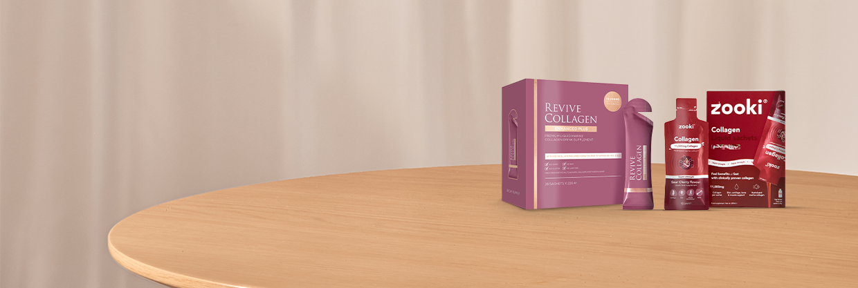 Revive Collagen Enhanced Plus, 10,000mgs 28 Sachets Zooki Super Strength, Sour Cherry Flavour - 14x18.5ml