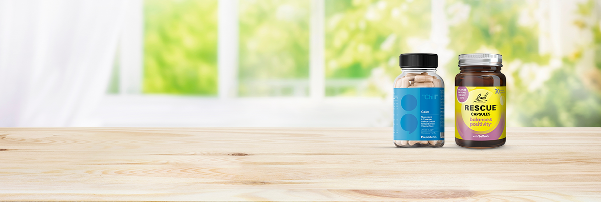 Paused Calm 60 Capsules Bach RESCUE Balance & Positivity 30 Vegan Capsules