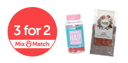 3 for 2 mix & match hairburst chewable hair vitamins h&B chia seeds
