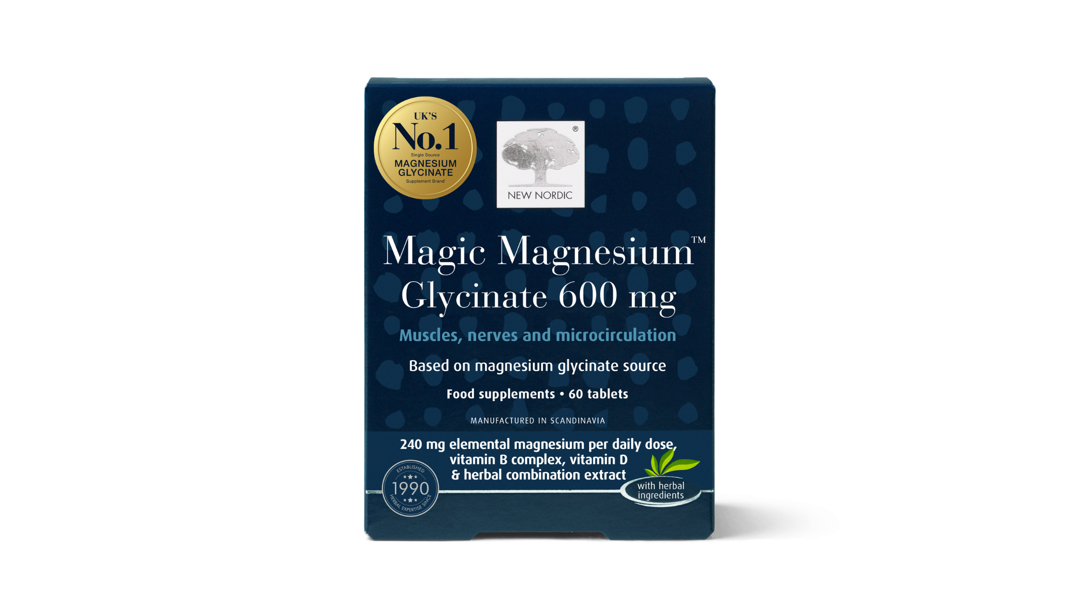 New Nordic Magic Magnesium Glycinate 600mg 60 Tablets